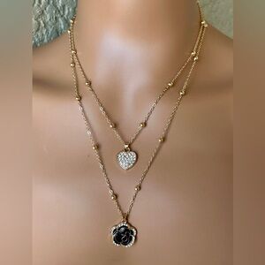 Chic Gold Layered Necklace & Earring Set